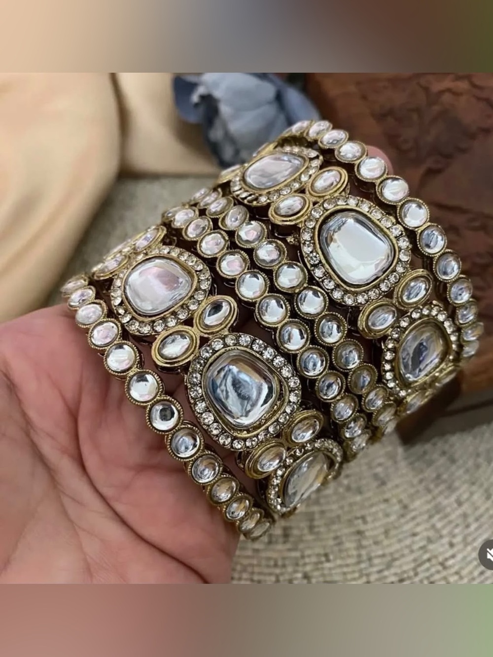 Gold-Tone Crystal Statement Cuff Bracelet - Women Accessories